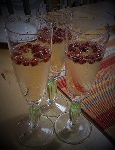 French champagne and local wild strawberries